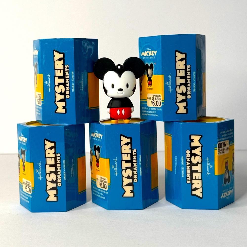 Hallmark Mystery Ornaments Mickey & Friends 5 unopened boxes + 1 opened ornament
